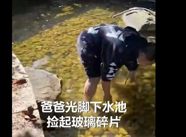 傳送帶廠家：榜樣！爸爸赤腳下水撈寶寶扔的玻璃渣